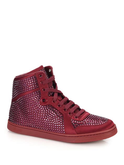 gucci crystal studded sneakers.